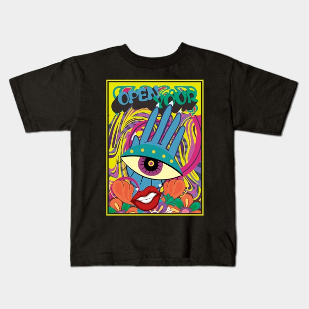 Open Eye Kids T-Shirt by Insomnia_Project